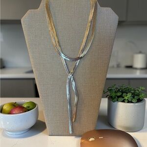Gold-Tone Layered Lariat Necklace - Elegant Women’s Jewelry